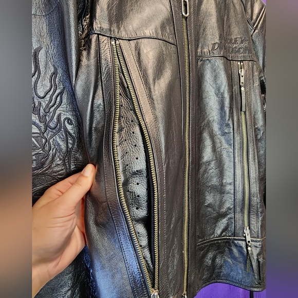Harley-Davidson Men's Vintage Leather Motorcycle Jacket Size Medium - Picture 4 of 16